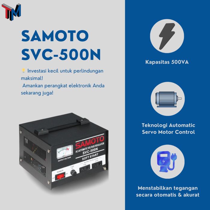 SAMOTO - Stabilizer SVC-500N - Analog Control - 500VA