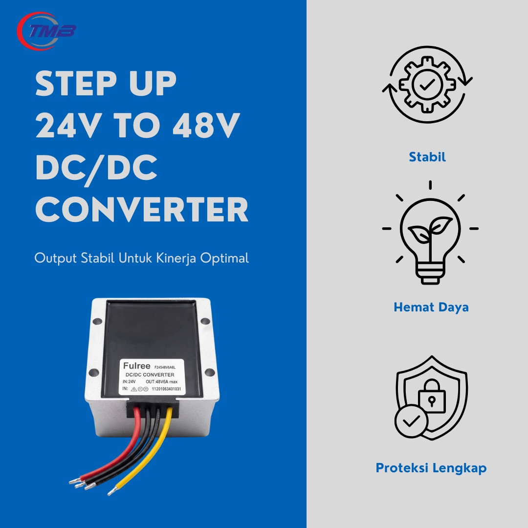 FULREE Step Up DC-DC Converter 24V ke 48V 6A | Boost Converter untuk Sistem Industri & Telekomunikasi